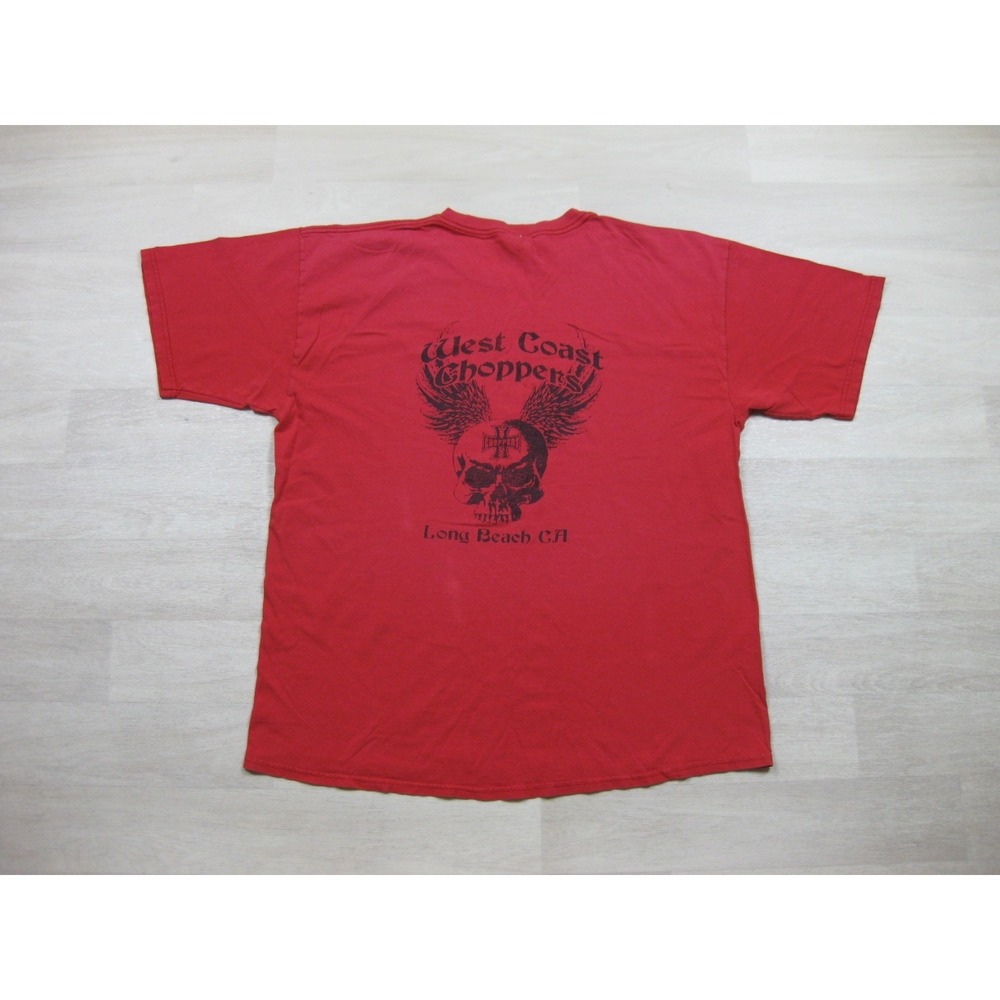 Vintage Y2K West Coast Choppers T Shirt (XL)‎ Long Beach Motorcycle Grunge